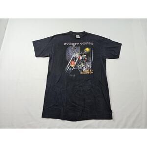 3d Emblem Harley Davidson Street Tough Black T-Shirt Double Sided Graphic Sz L